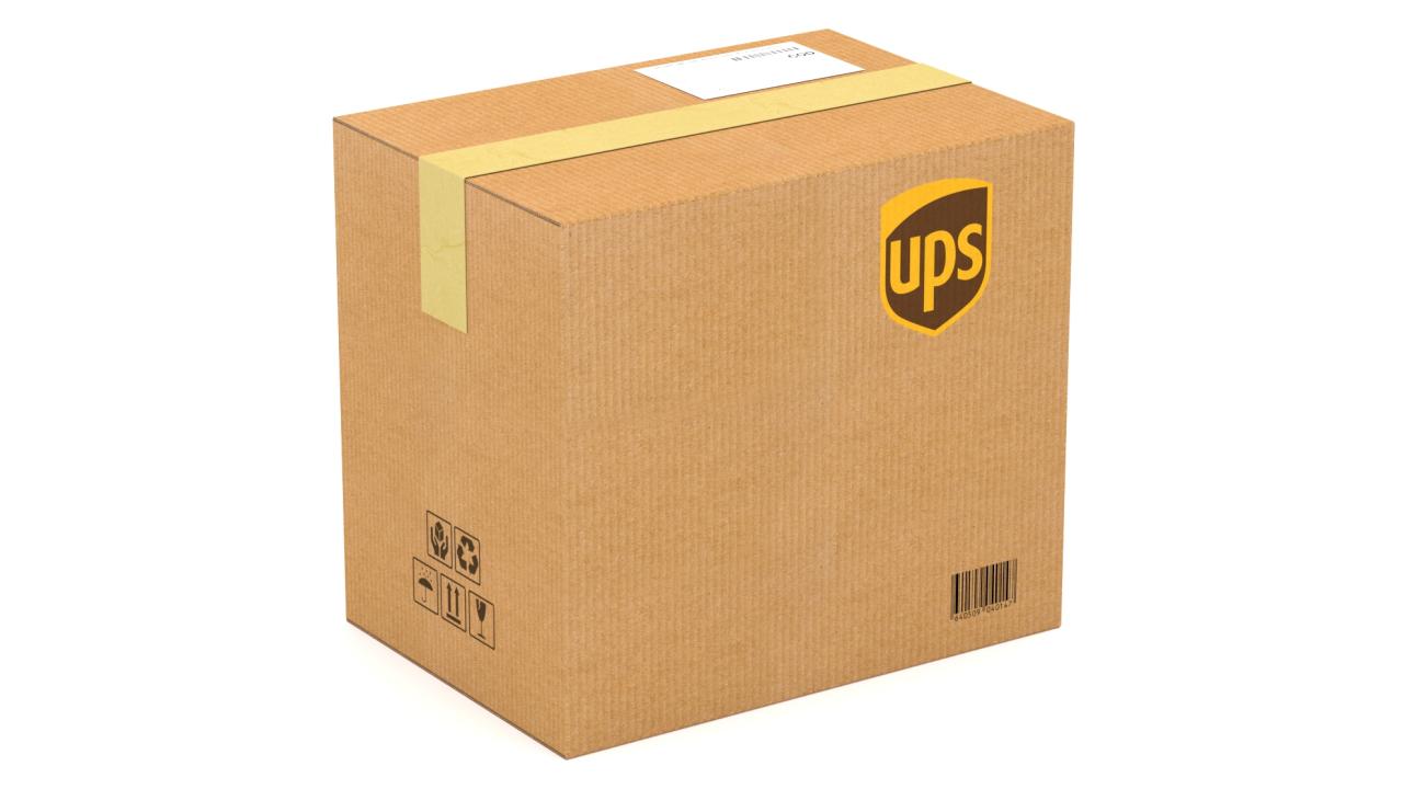 UPS Cardboard Box 3d models