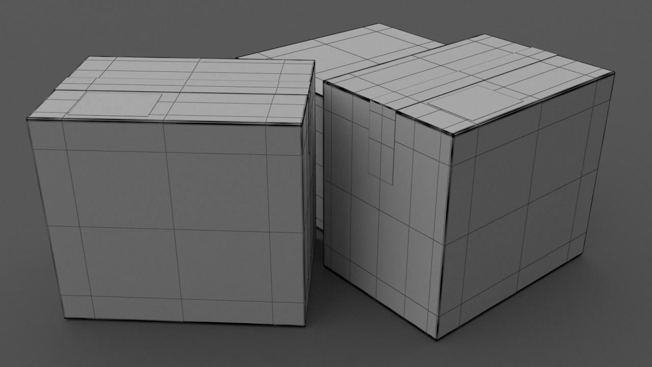 UPS Cardboard Box 3d models