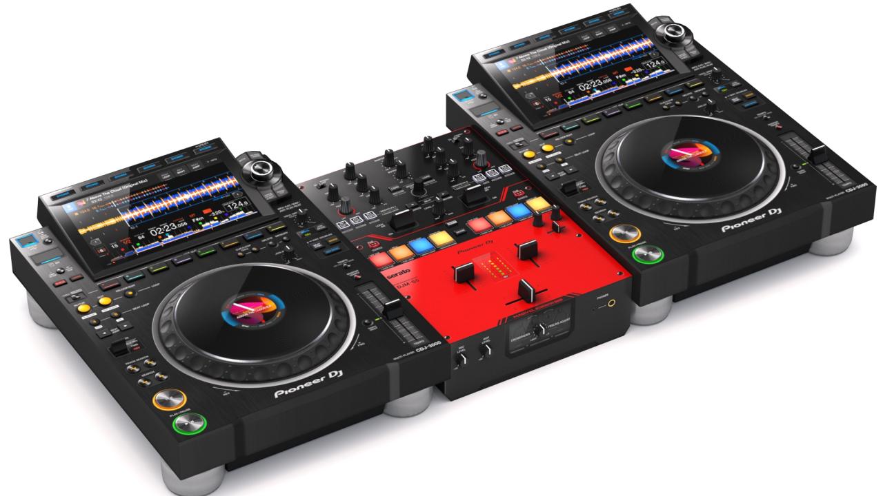 Pioneer DJ Set 4 DJM-S5 and CDJ 3000 Nexus 3d models