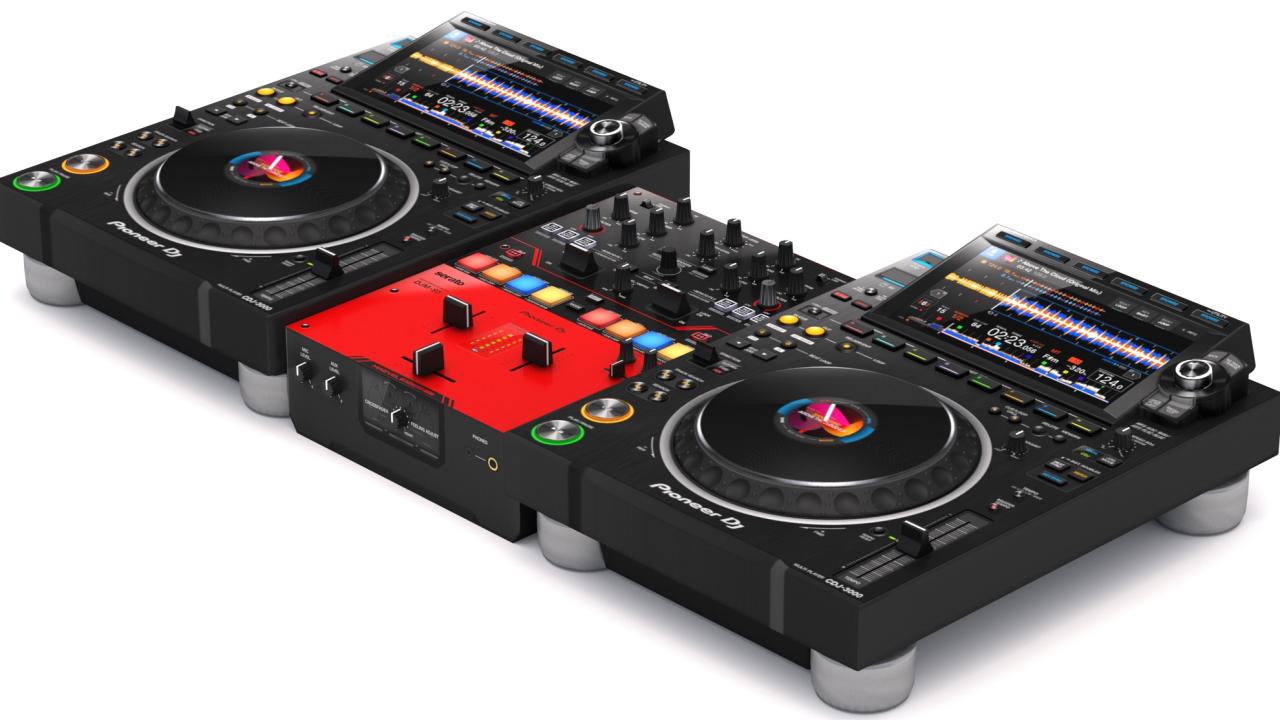 Pioneer DJ Set 4 DJM-S5 and CDJ 3000 Nexus 3d models