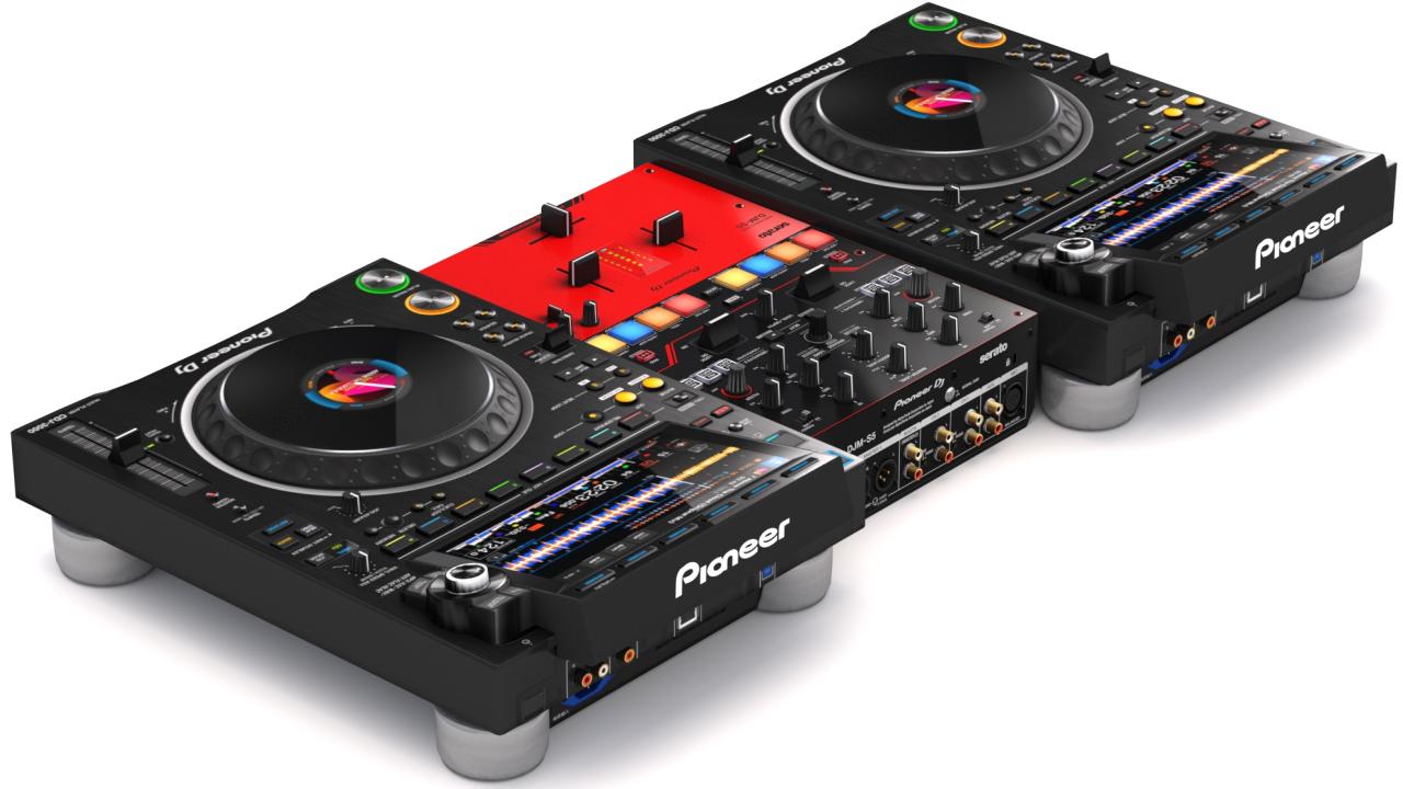 Pioneer DJ Set 4 DJM-S5 and CDJ 3000 Nexus 3d models