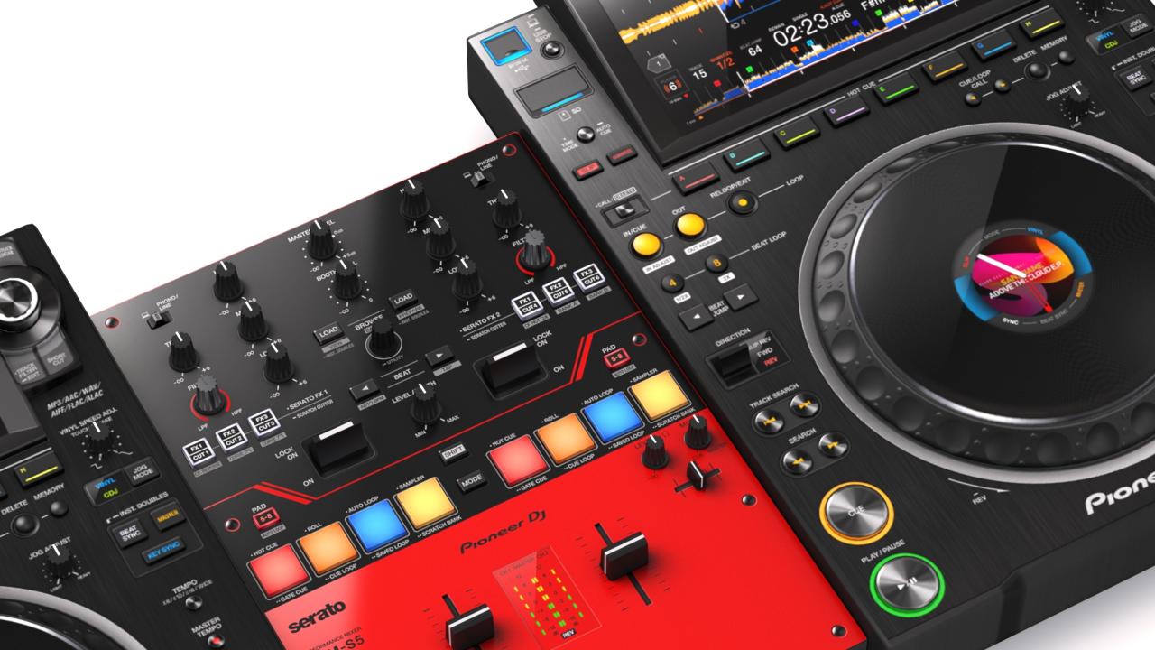 Pioneer DJ Set 4 DJM-S5 and CDJ 3000 Nexus 3d models