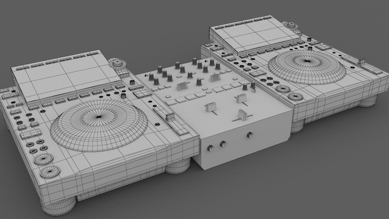 Pioneer DJ Set 4 DJM-S5 and CDJ 3000 Nexus 3d models