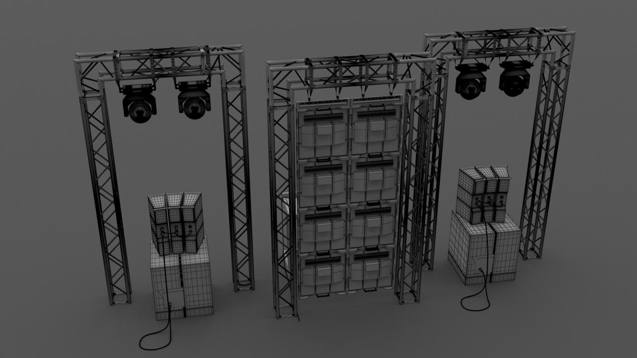 Dj Booth Stage 3d models