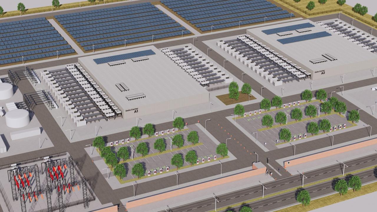 Apple Data Center Building with Interior 3d models
