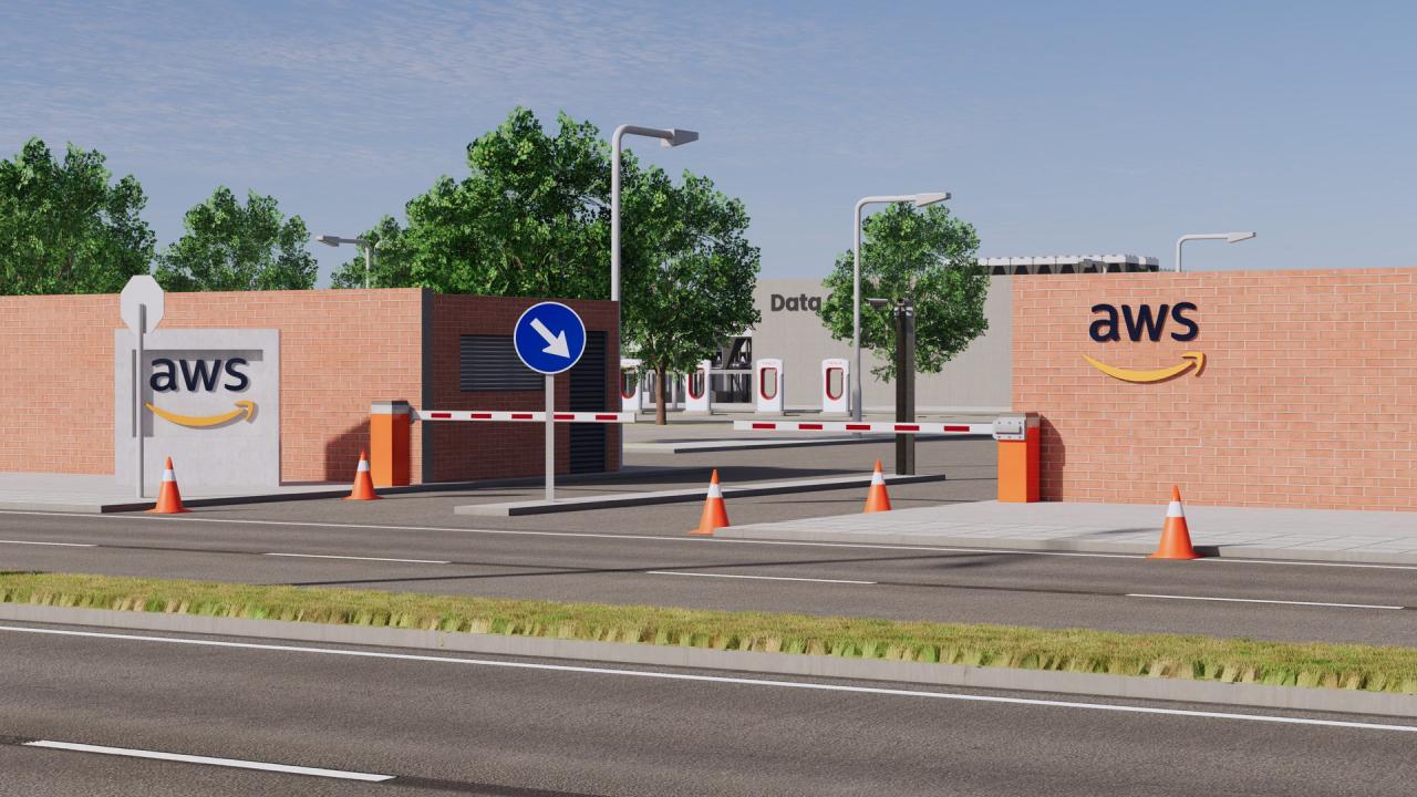 Aws Amazon Data Center Building with Interior 3d models