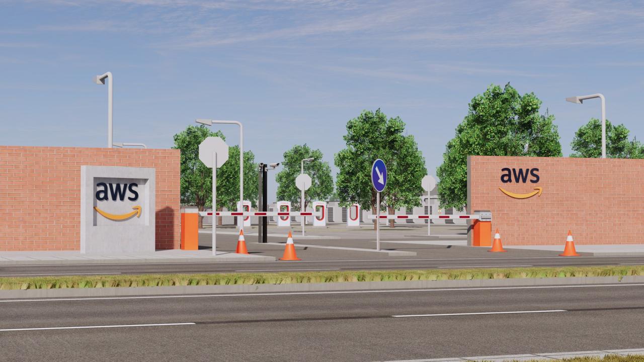 Aws Amazon Data Center Building with Interior 3d models