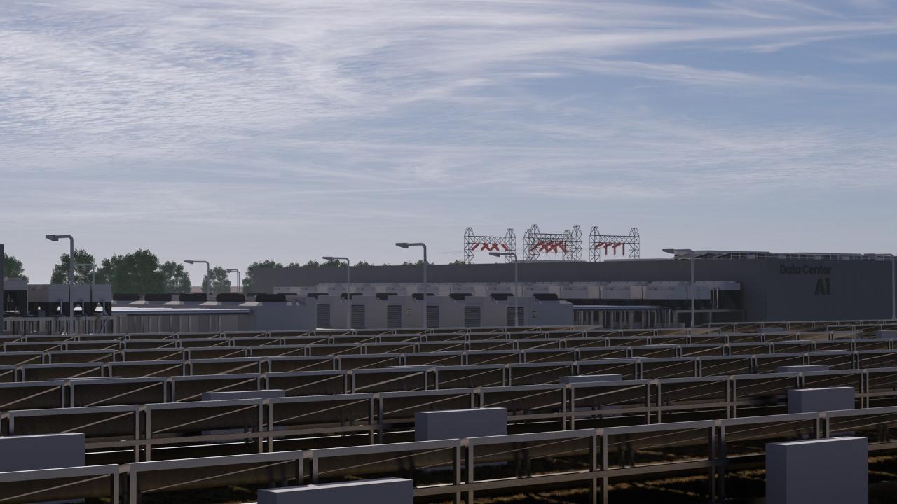 Google Data Center Building with Interior 3d models