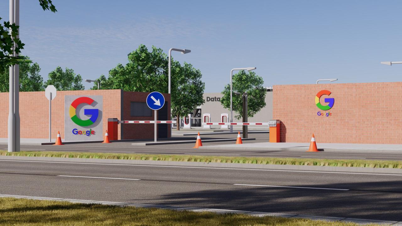 Google Data Center Building with Interior 3d models