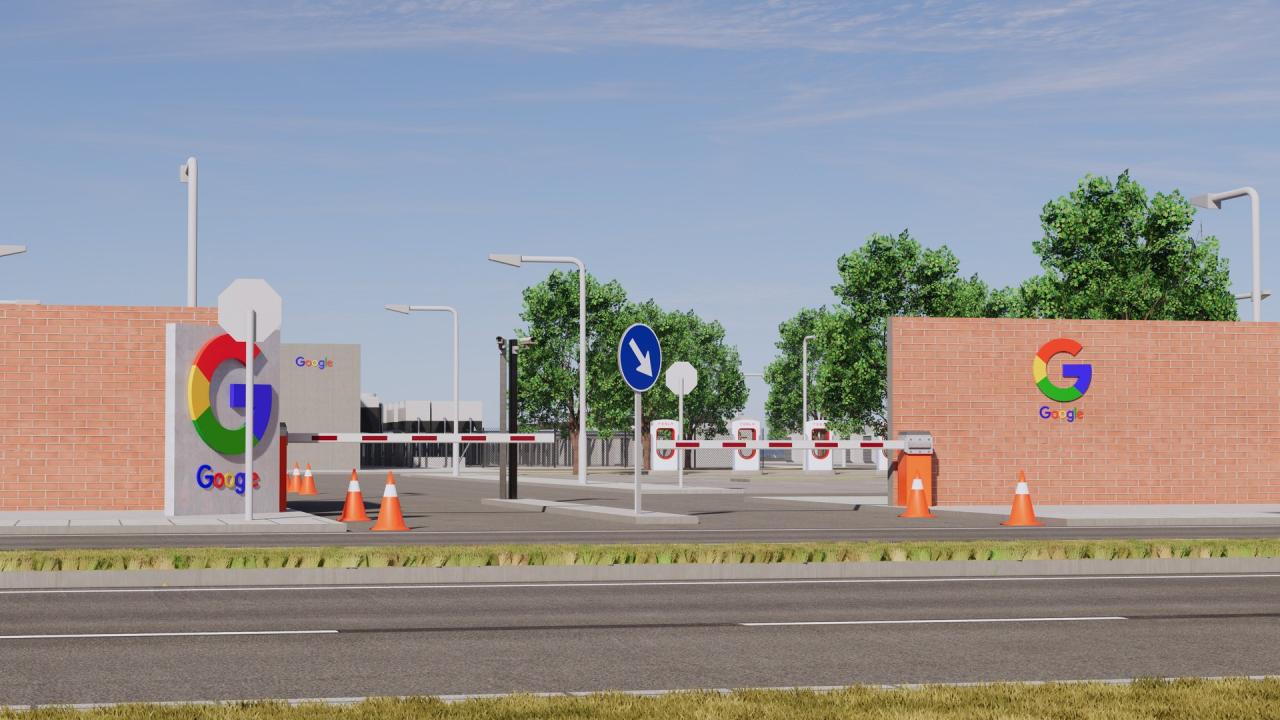 Google Data Center Building with Interior 3d models