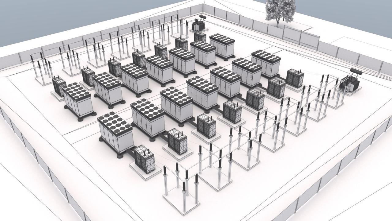 Battery Storage Power Station 3d models