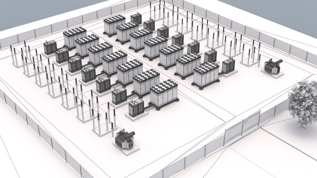Battery Storage Power Station 3d models