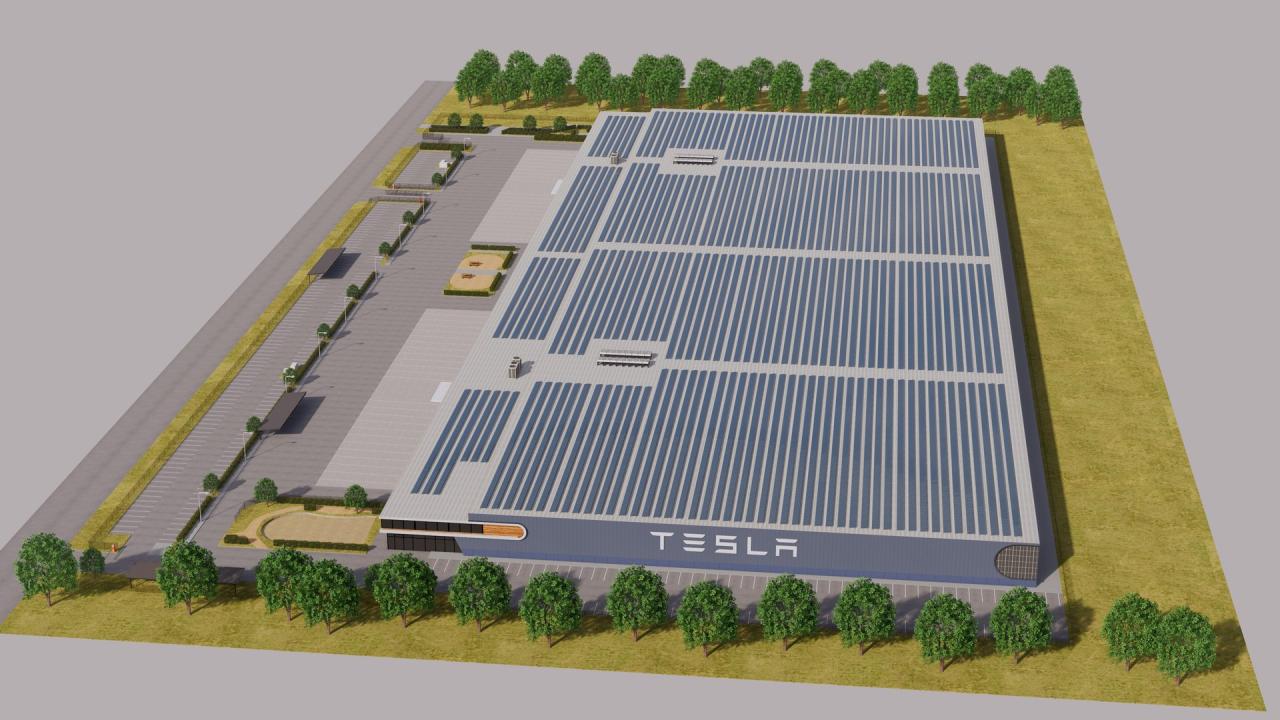 Tesla Giga Factory 3d models