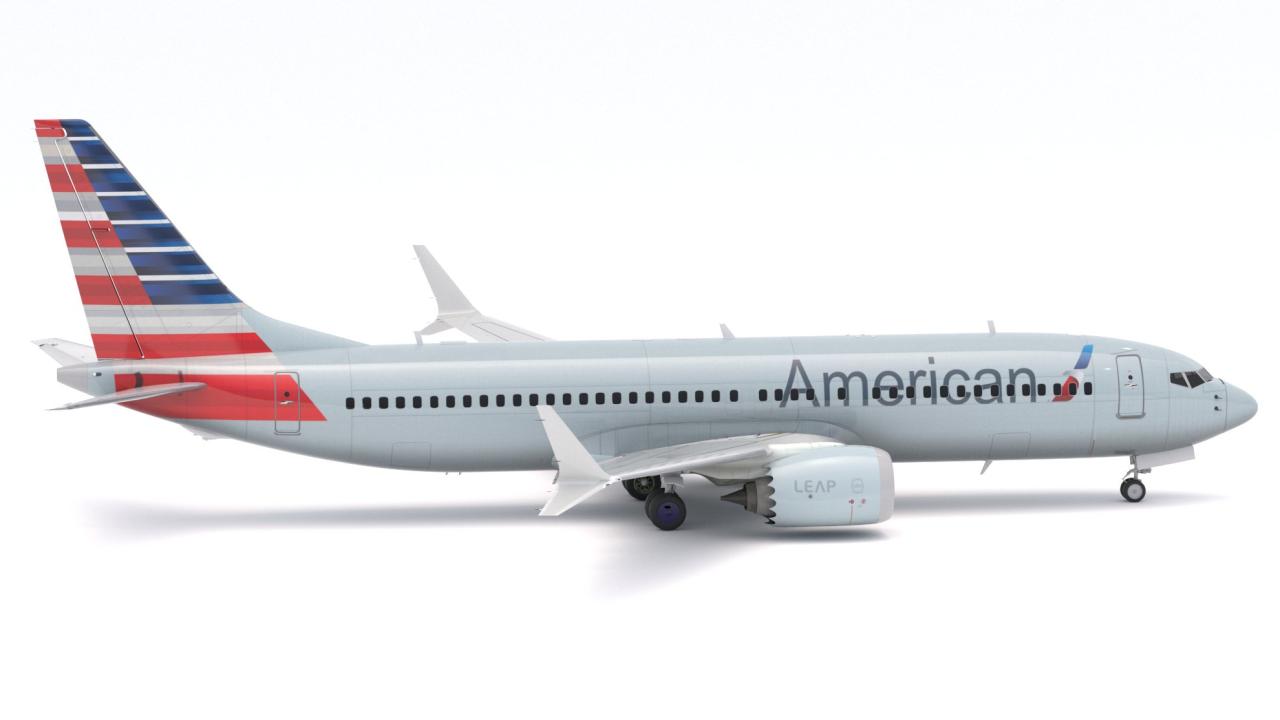 Boeing 737-800 MAX American Airlines 3d models