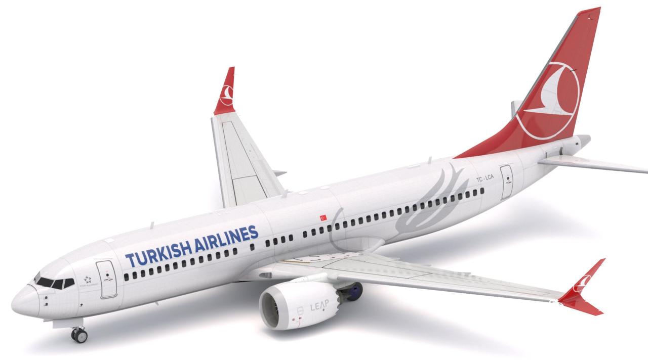 Boeing 737-800 MAX Turkish Airlines 3d models