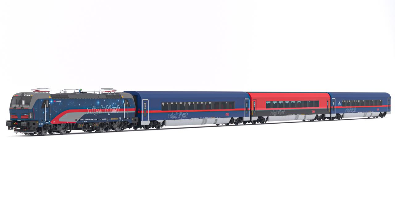 Passenger Train OBB Nightjet Collection 1 3d models