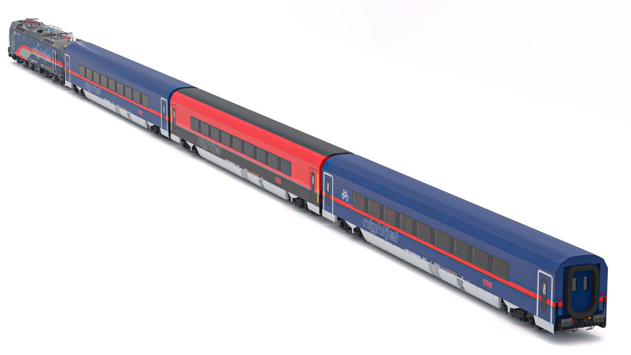 Passenger Train OBB Nightjet Collection 1 3d models