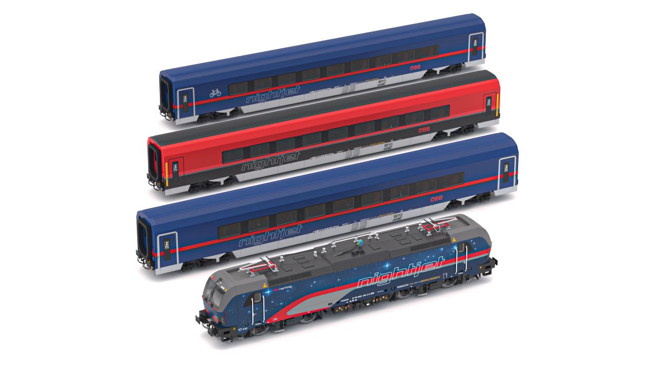 Passenger Train OBB Nightjet Collection 1 3d models