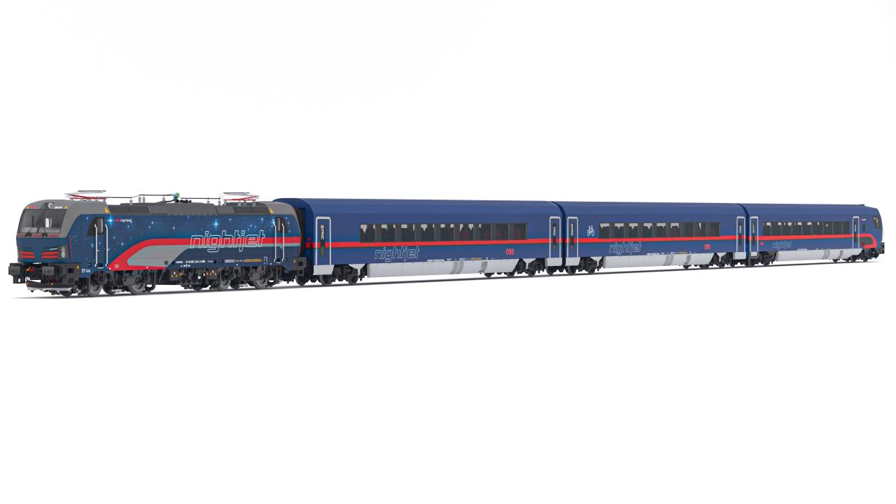 Passenger Train OBB Nightjet Collection 2 3d models