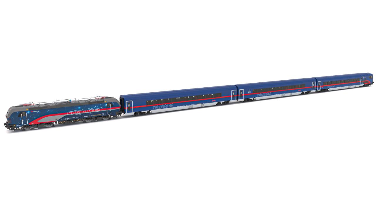 Passenger Train OBB Nightjet Collection 2 3d models
