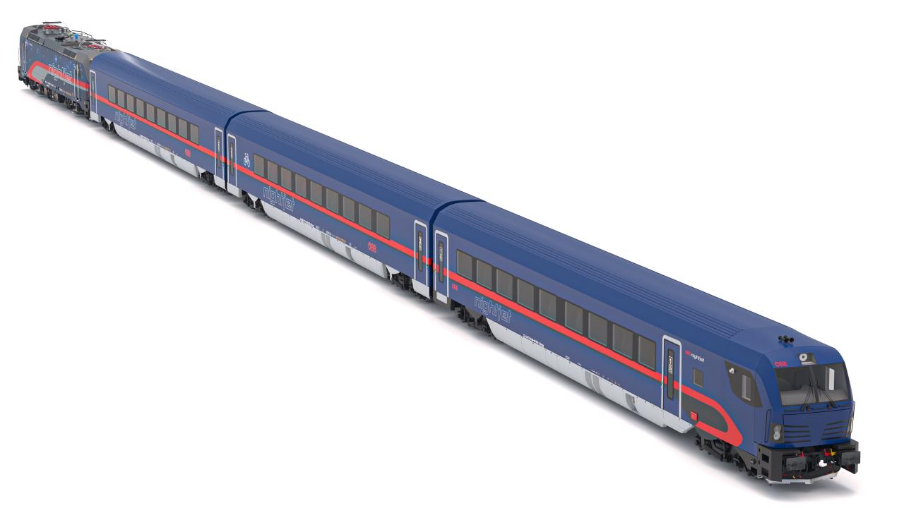 Passenger Train OBB Nightjet Collection 2 3d models