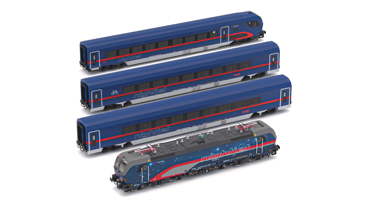 Passenger Train OBB Nightjet Collection 2 3d models