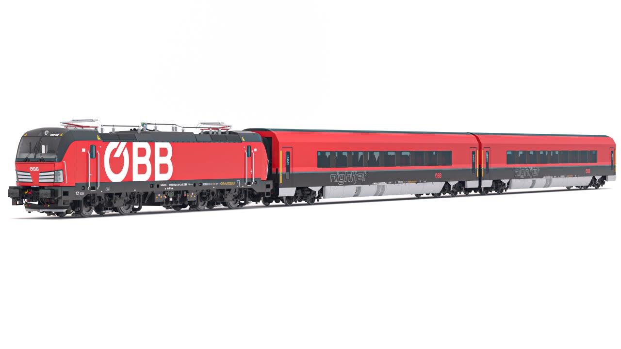Passenger Train OBB Nightjet Collection 3 3d models