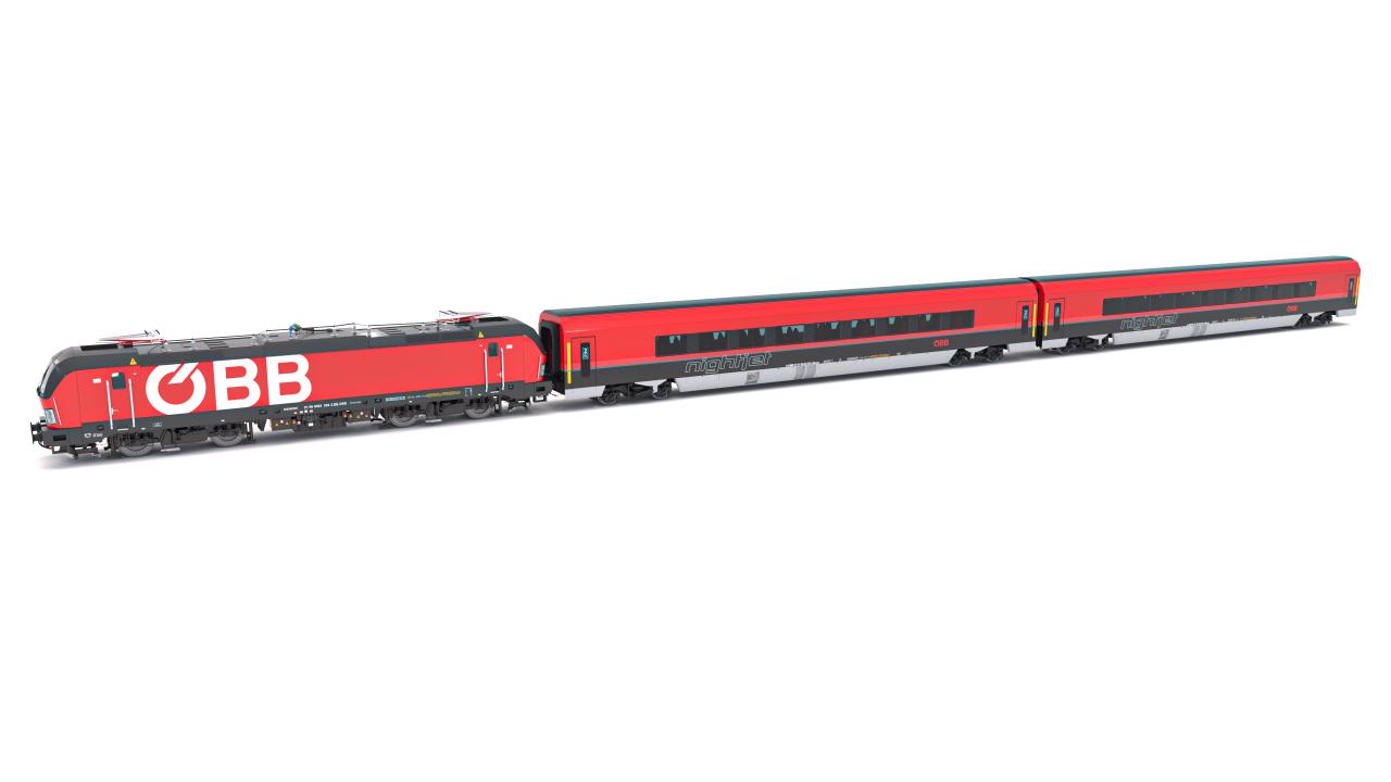 Passenger Train OBB Nightjet Collection 3 3d models