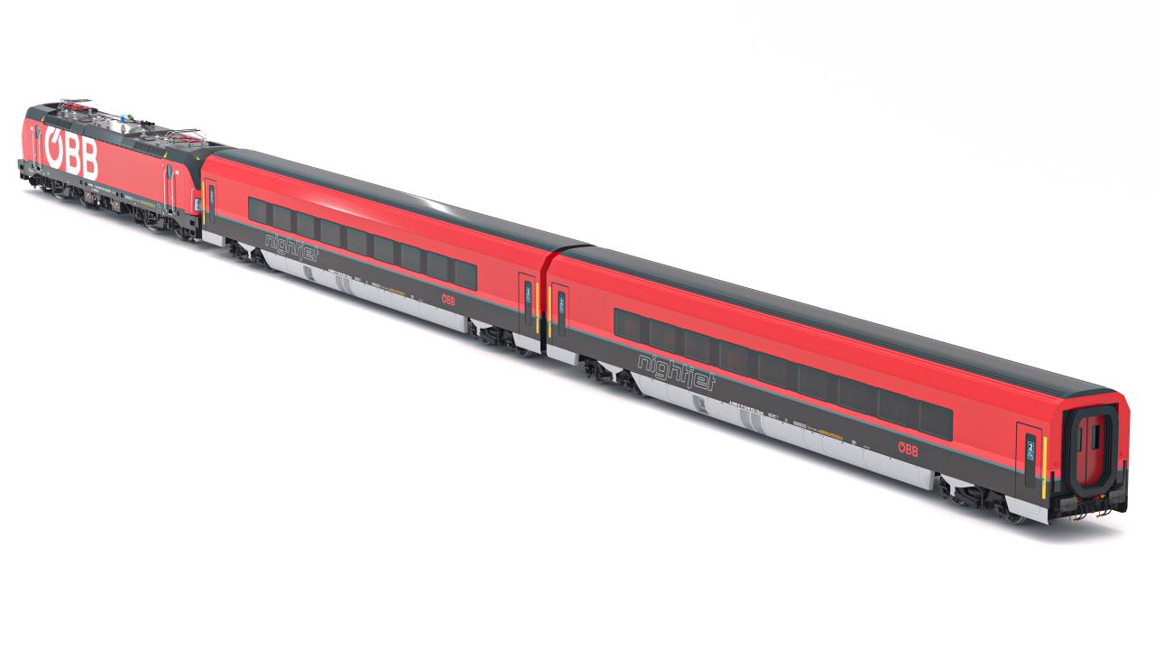 Passenger Train OBB Nightjet Collection 3 3d models