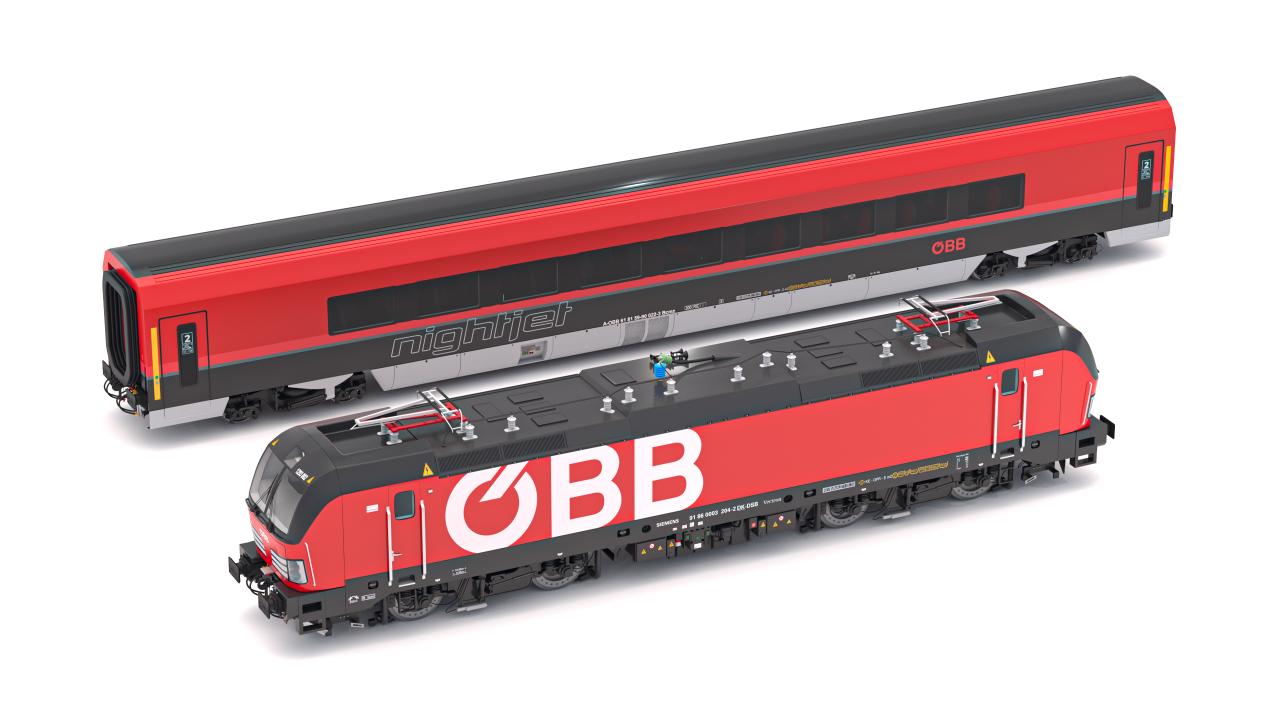 Passenger Train OBB Nightjet Collection 3 3d models