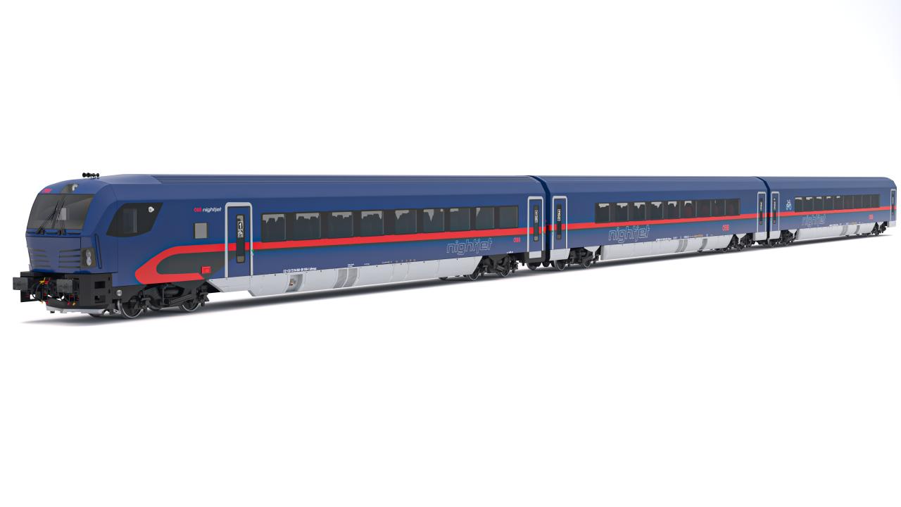 Passenger Train OBB Nightjet Collection 4 3d models