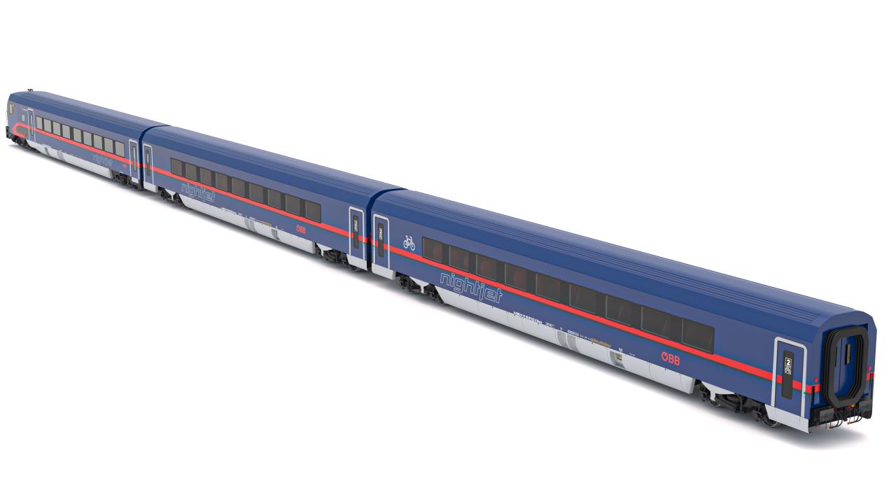 Passenger Train OBB Nightjet Collection 4 3d models