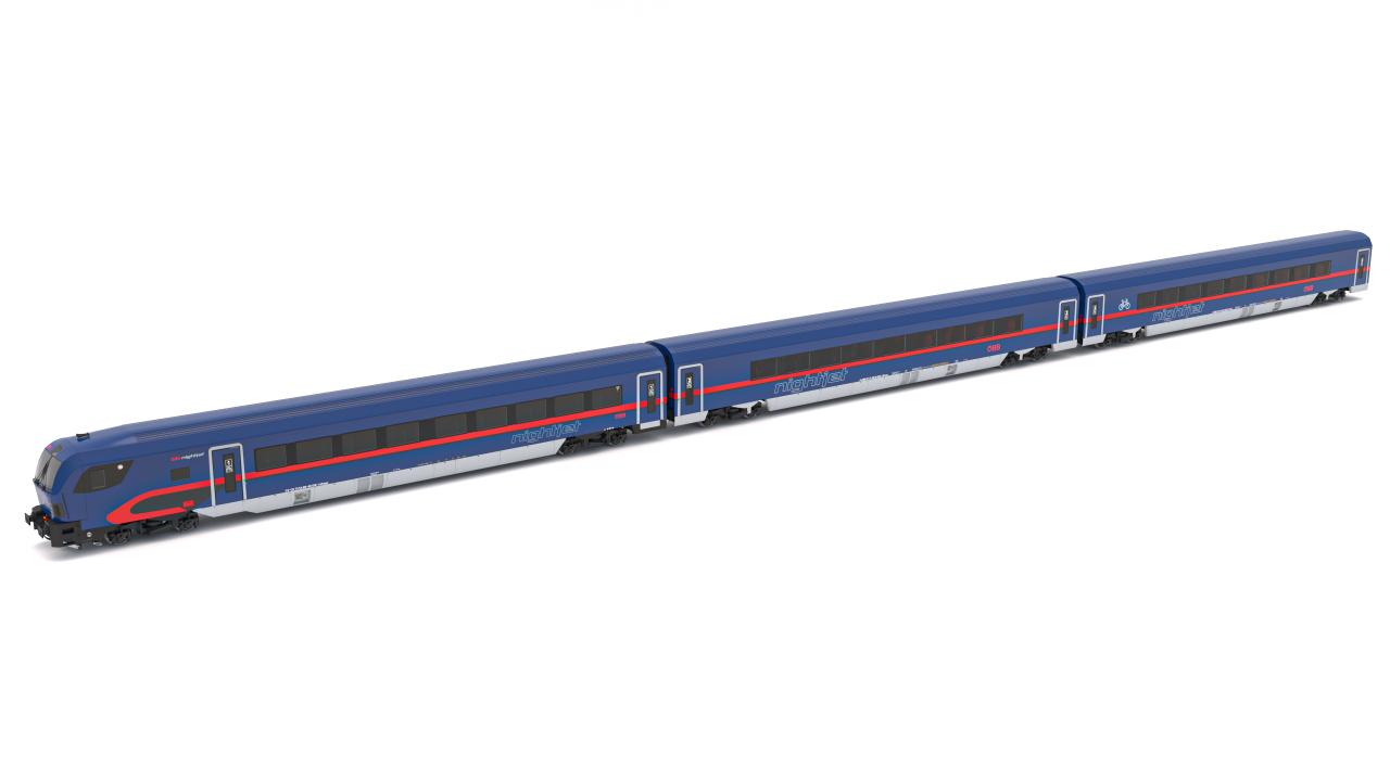 Passenger Train OBB Nightjet Collection 4 3d models