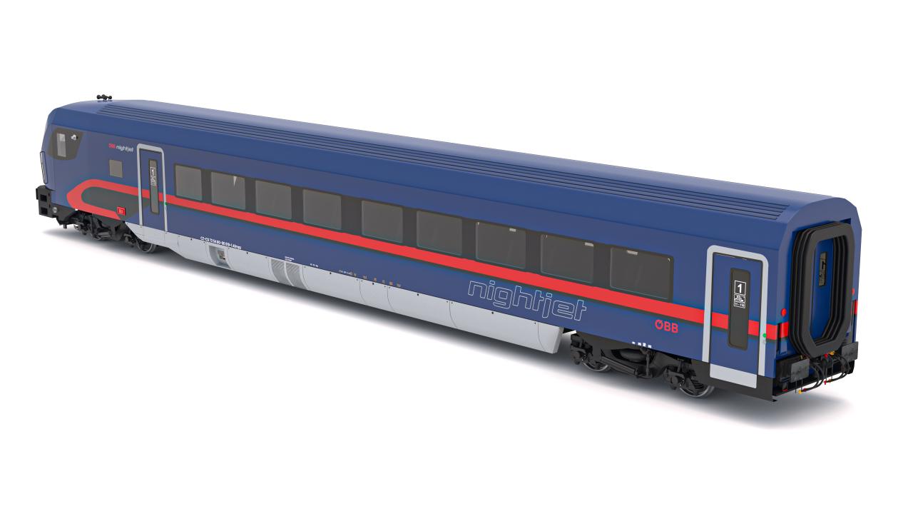 Passenger Train OBB Nightjet Collection 4 3d models