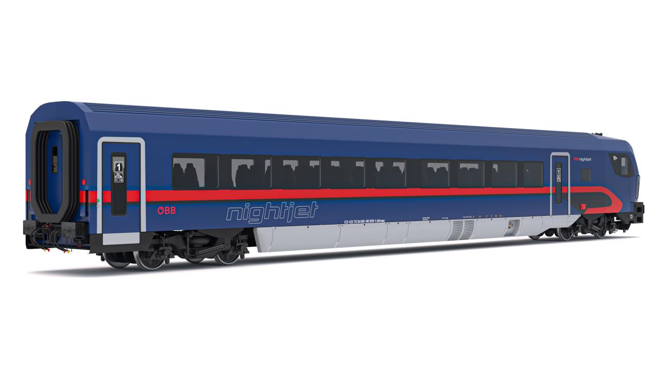 Passenger Train OBB Nightjet Collection 4 3d models