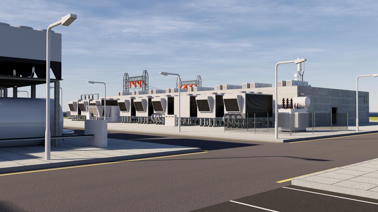 Data Center With Interior and Landscape 3d models
