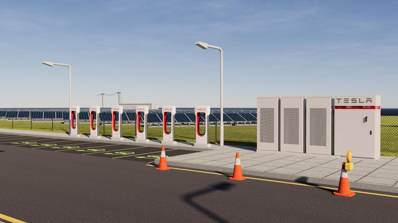 Data Center With Interior and Landscape 3d models