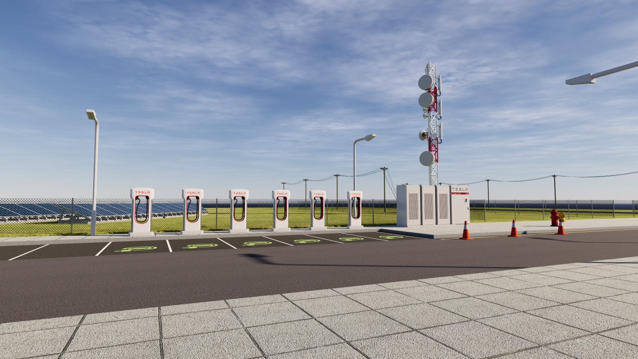 Data Center With Interior and Landscape 3d models