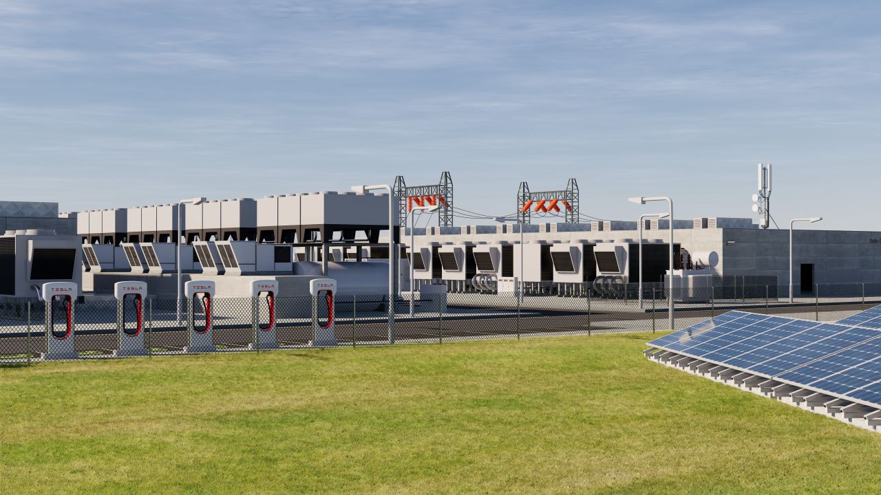 Data Center With Interior and Landscape 3d models
