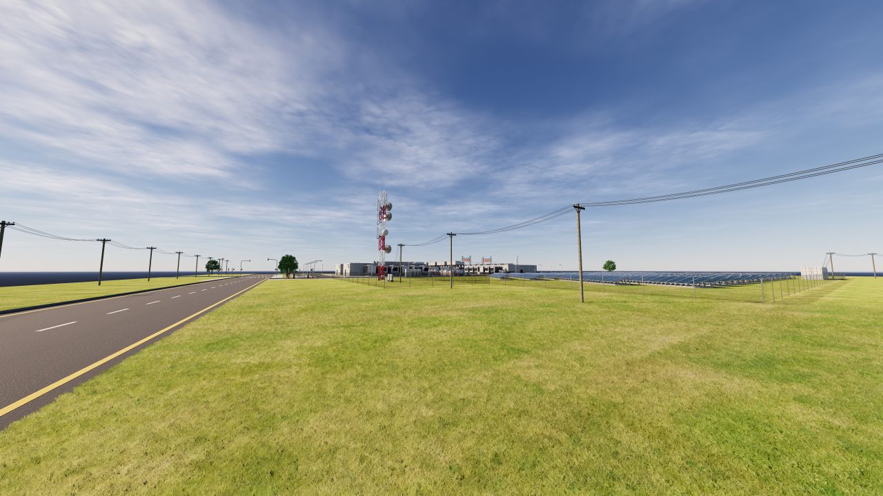 Data Center With Interior and Landscape 3d models