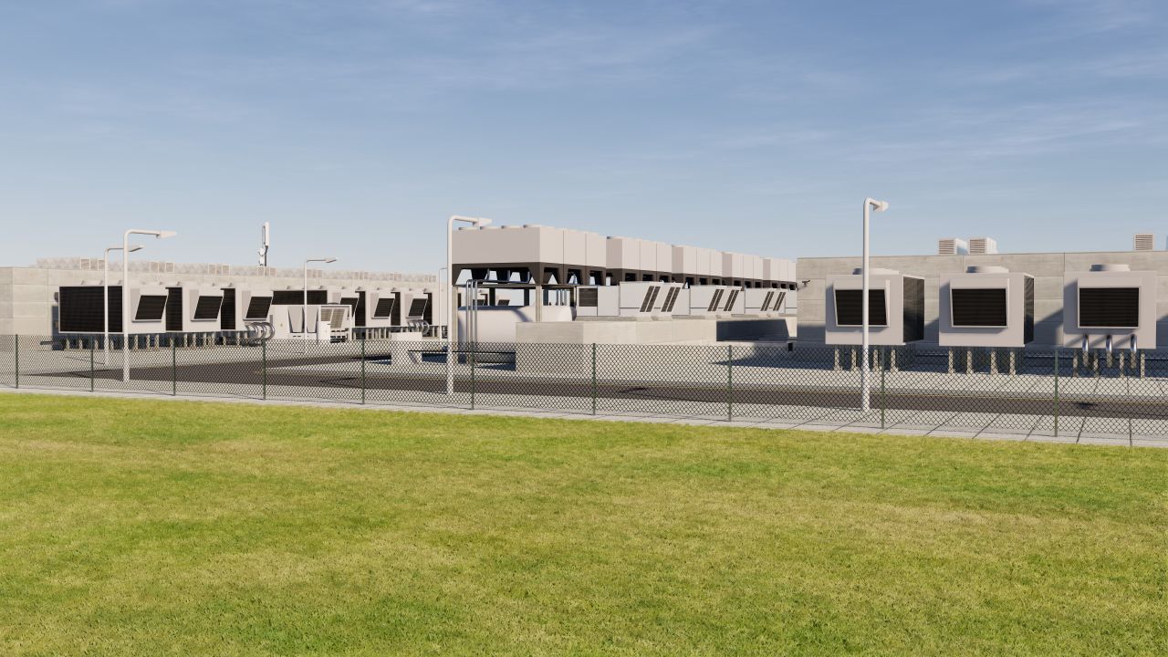 Data Center With Interior and Landscape 3d models