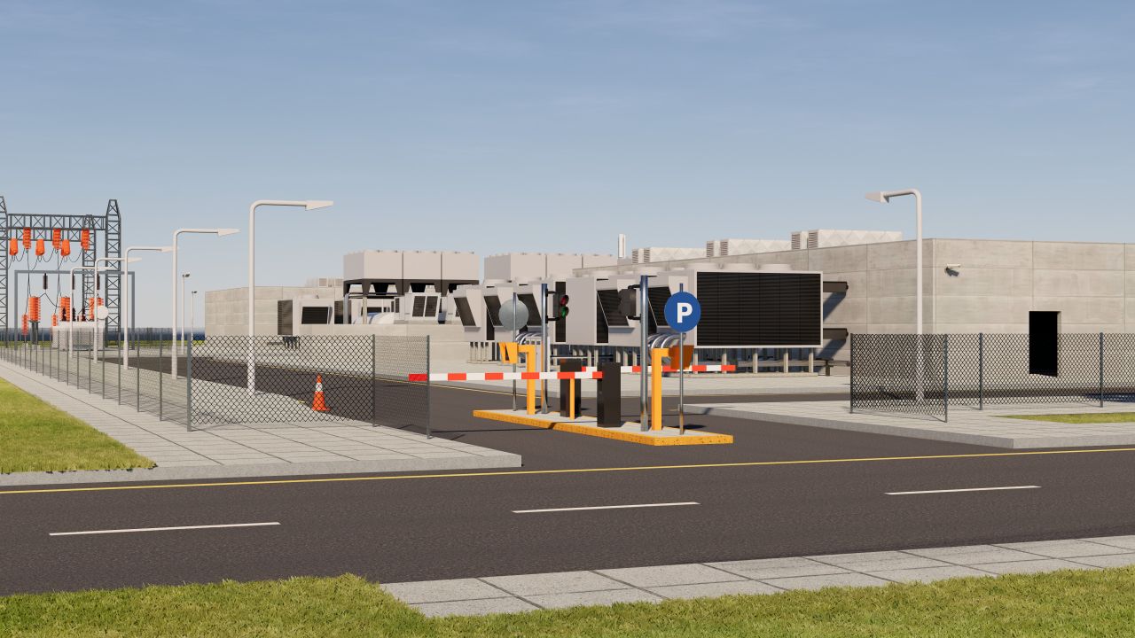Data Center With Interior and Landscape 3d models