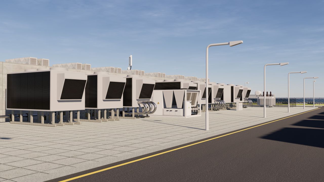 Data Center With Interior and Landscape 3d models