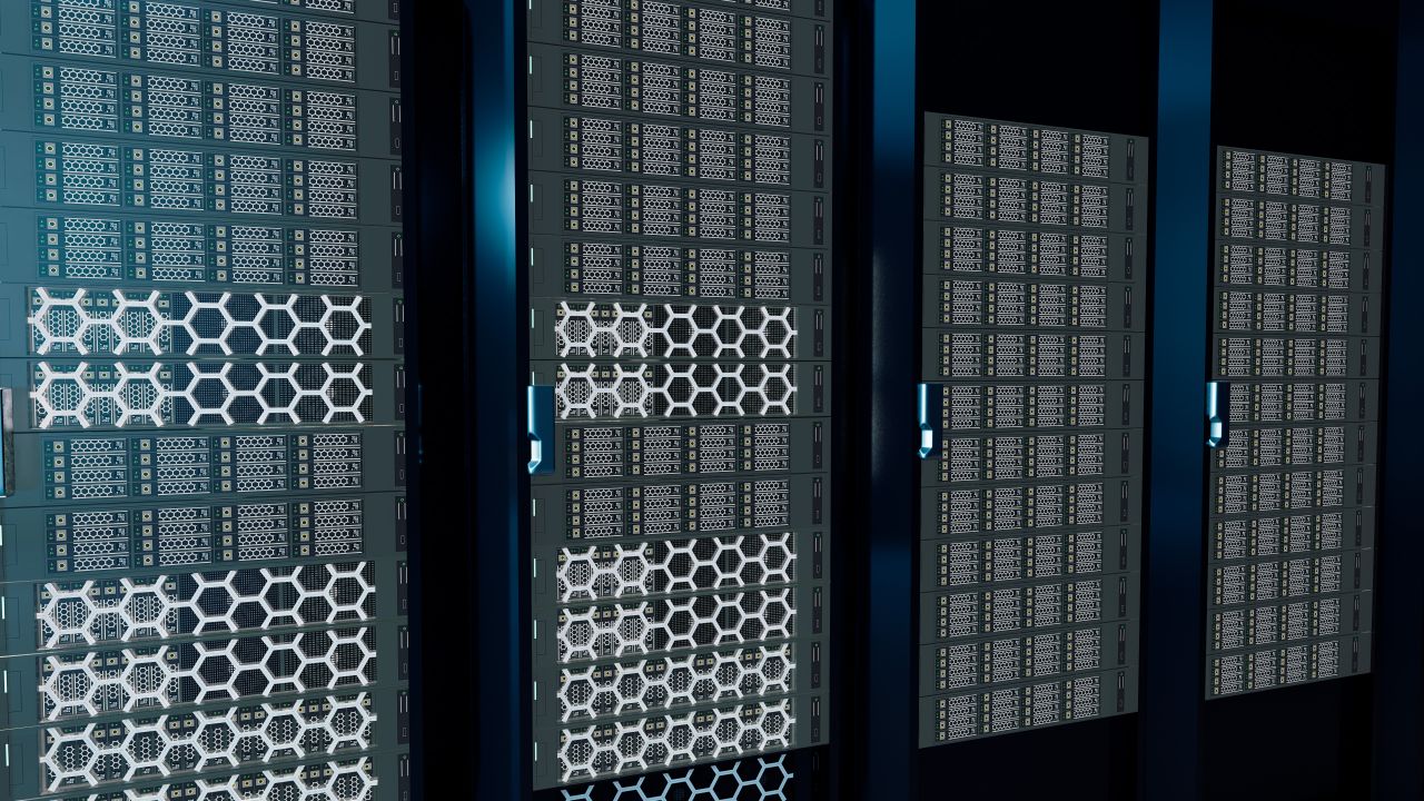 Data Center With Interior and Landscape 3d models