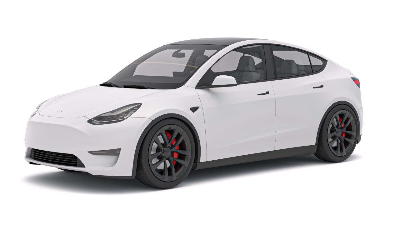 Autorack Car Transporter and Tesla Y 3d models
