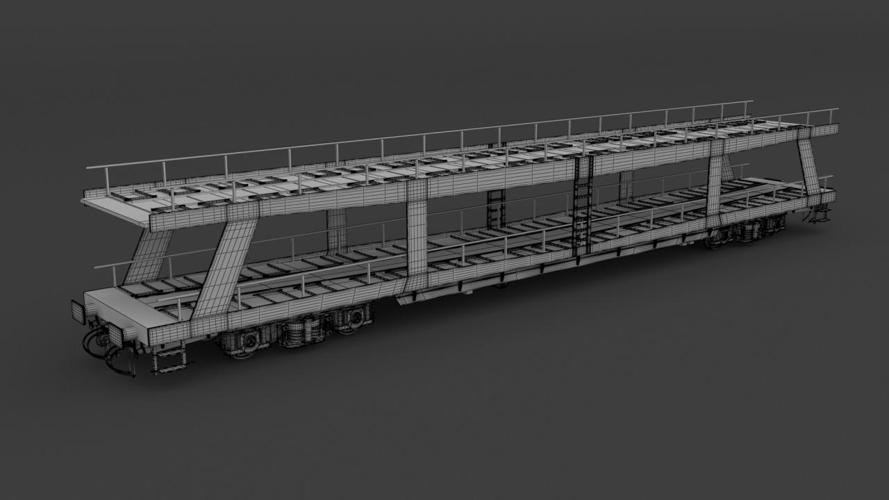 Autorack Car Transporter and Tesla Y 3d models