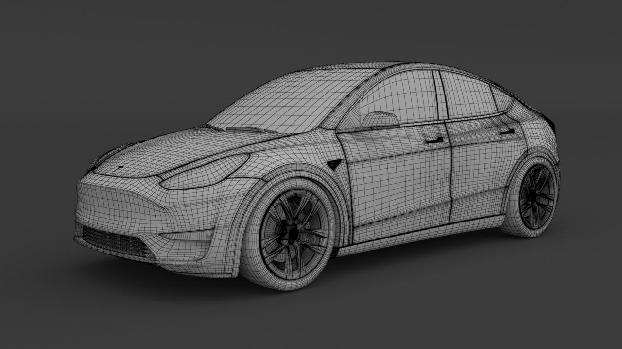Autorack Car Transporter and Tesla Y 3d models