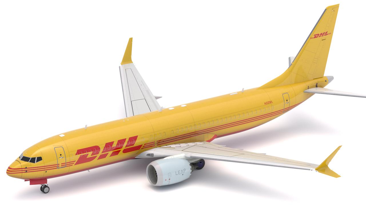 DHL Delivery Semi Trailer Boeing 737 Collection 3d models
