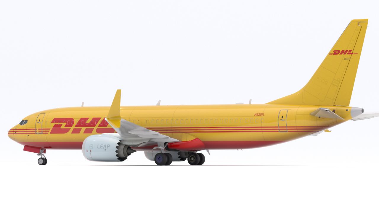 DHL Delivery Semi Trailer Boeing 737 Collection 3d models