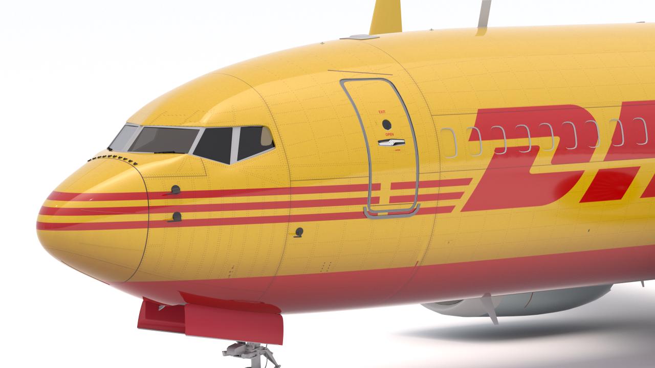 DHL Delivery Semi Trailer Boeing 737 Collection 3d models